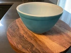 Vintage Pyrex 401 Matte Blue Mixing Bowl 1.5 Pint 5.5” Round x 3.25” Tall