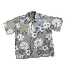 Vintage Billabong Shirt Mens Large Floral Hawaiian Button Up Rayon USA Made 90s