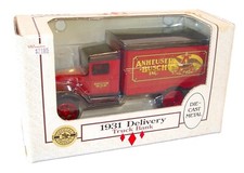 NIB ERTL ANHEUSER BUSCH INC 1931 DIECAST METAL DELIVERY TRUCK BANK 1:34 Scale