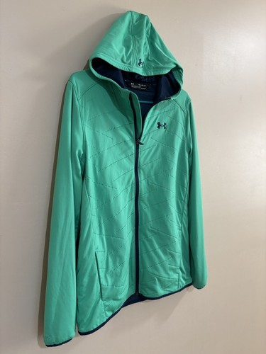 Youth Under Armour Green Full Zip Long Sleeve Hooded Jacket Size YXL - Picture 3 of 6