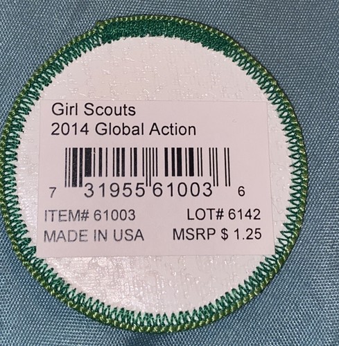 NEW*2014 GIRL SCOUTS*GLOBAL ACTION*Iron-On Patch Badge* - Picture 2 of 2