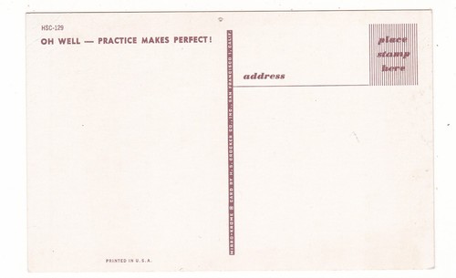 cartolina arte fumetto sci sulla neve / la pratica rende perfetti / forse Colorado - Foto 2 di 2