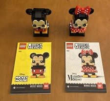 Lego Disney Brickheadz Mickey 41624 and Minnie 41625 Sets- Complete - No Boxes