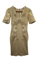 DOLCE & GABBANA SZ 38 Cotton Dress Lace Appliqué Silk Lining