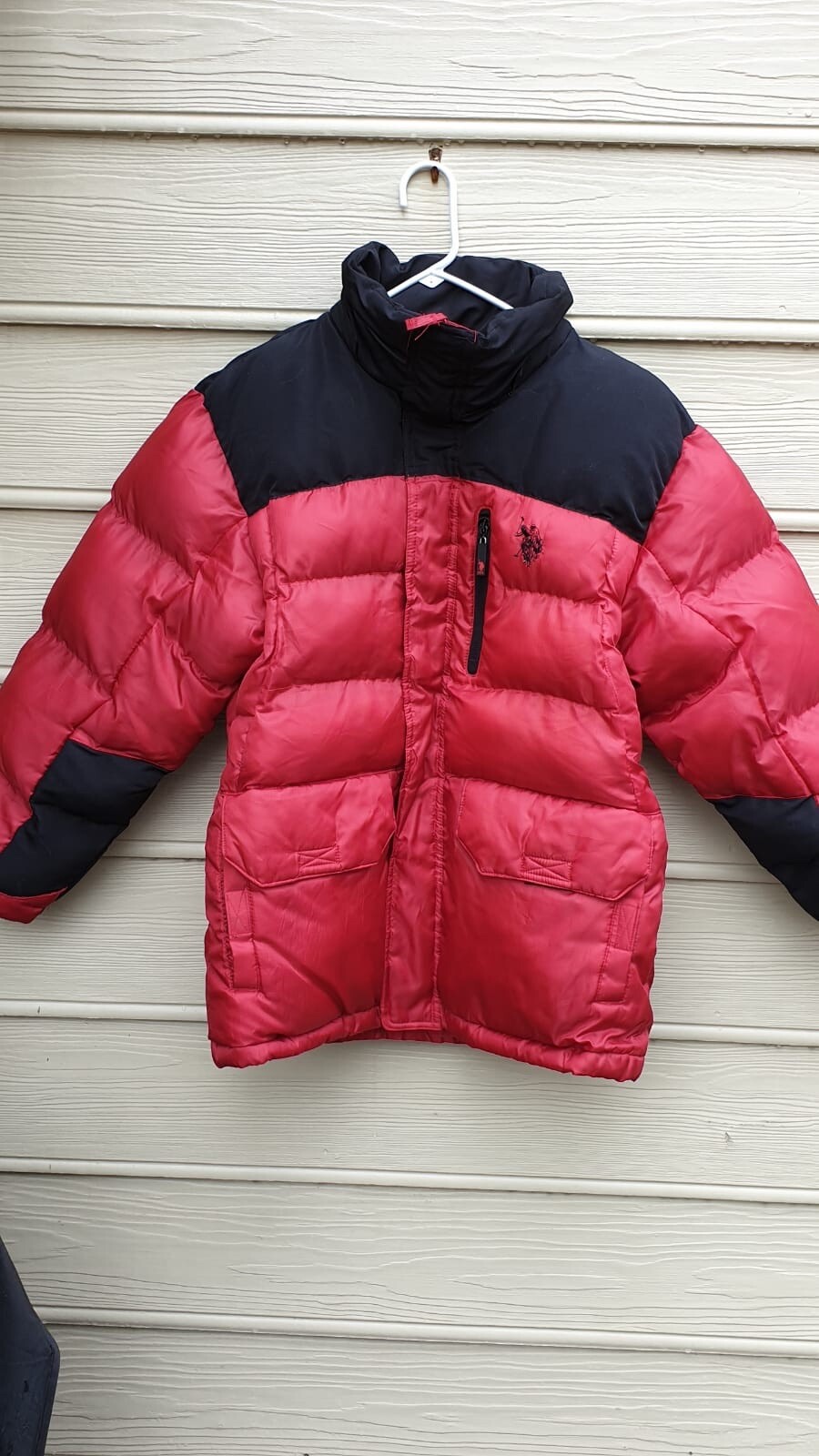 polo puffer jacket red