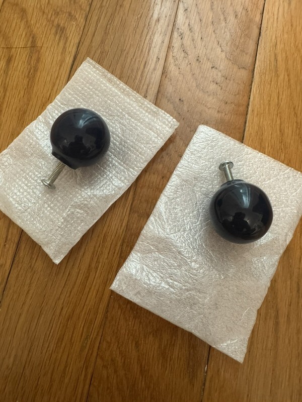 Cabinet Knobs Round Navy Blue Set Of Two