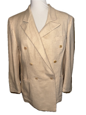 Brioni Vintage Blazer Damen Preloved Creme Kaschmir Größe 46 Jacke Klassisch