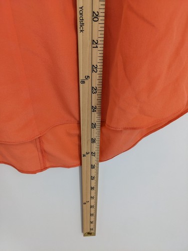Rebecca Taylor Blouse Womens 2 Orange Silk Embellished Sleeve Tank Top Office - Picture 13 of 13