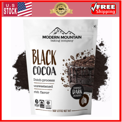 Black Cocoa Powder 8oz   Extra Dark, Dutch-Processed, Unsweetened, Fair Trade