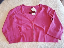 NEW Gitano Crop Fuchsia Sweatshirt sweater 3/4 Sleeve bling size XL   NWT womens