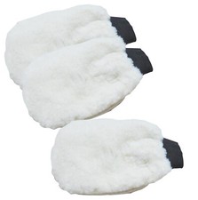 Craft-Equip Basic 3er Sparpack Fell Wasch-Handschuh super weich Auto Polierfell