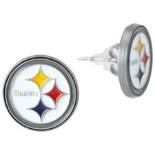 Pittsburgh Steelers Logo Stud Earrings (NFL Football Jewelry)