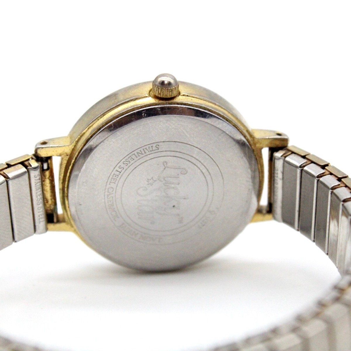 Vintage Lucky Star Silver & Turqoise Watch W/ SC Marking Vintage Lucky Star Watch Womens Retro Gold Tone Stainless  main image 2