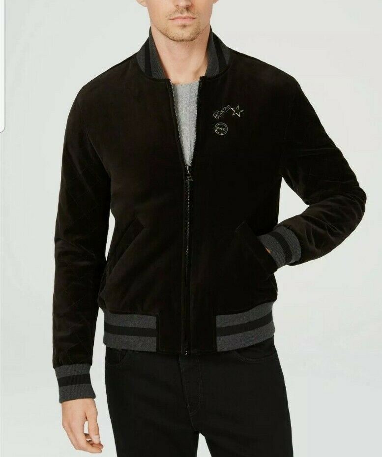 Michael Kors Jacket SZ 2XL Bomber Velvet Men's Regular Fit Black Grey NEW $400 image 6