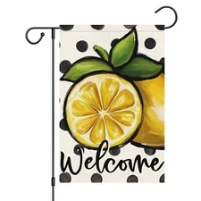 Welcome Summer Garden Flag for Outside 12x18 Inch Double Sided Lemon Spring S...