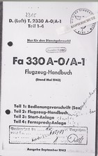U-Boot-Krieg Dokumente Bachstelze Fa 330 A-0/A/1Flugzeug-Handbuch Stand Mai 1943