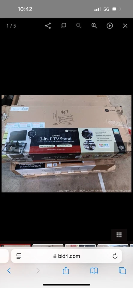 Soporte de televisión Whalen Xavier 3 en 1, negro Foto 3 de 4