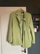 Lime green oversized formal button up long sleeve workwear blazer jacket PLT 8