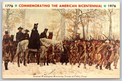Postcard - General Washington Troops at Valley Forge Painting W.L. Trego T 1975