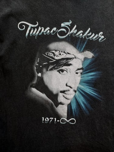 2022 2PAC Shakur Men's XXS Graphic Print Rap T-shirt Black 100% Cotton - Picture 2 of 6