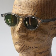 Vintage green sunglasses men gray acetate glasses green glass sunglasses LARGE