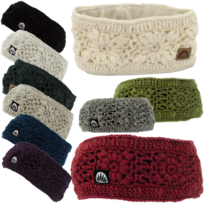 PiriModa Damen Strick-Stirnband – Ohrwärmer, Winter, Haarband, 23x10 Cm, Beige/grau