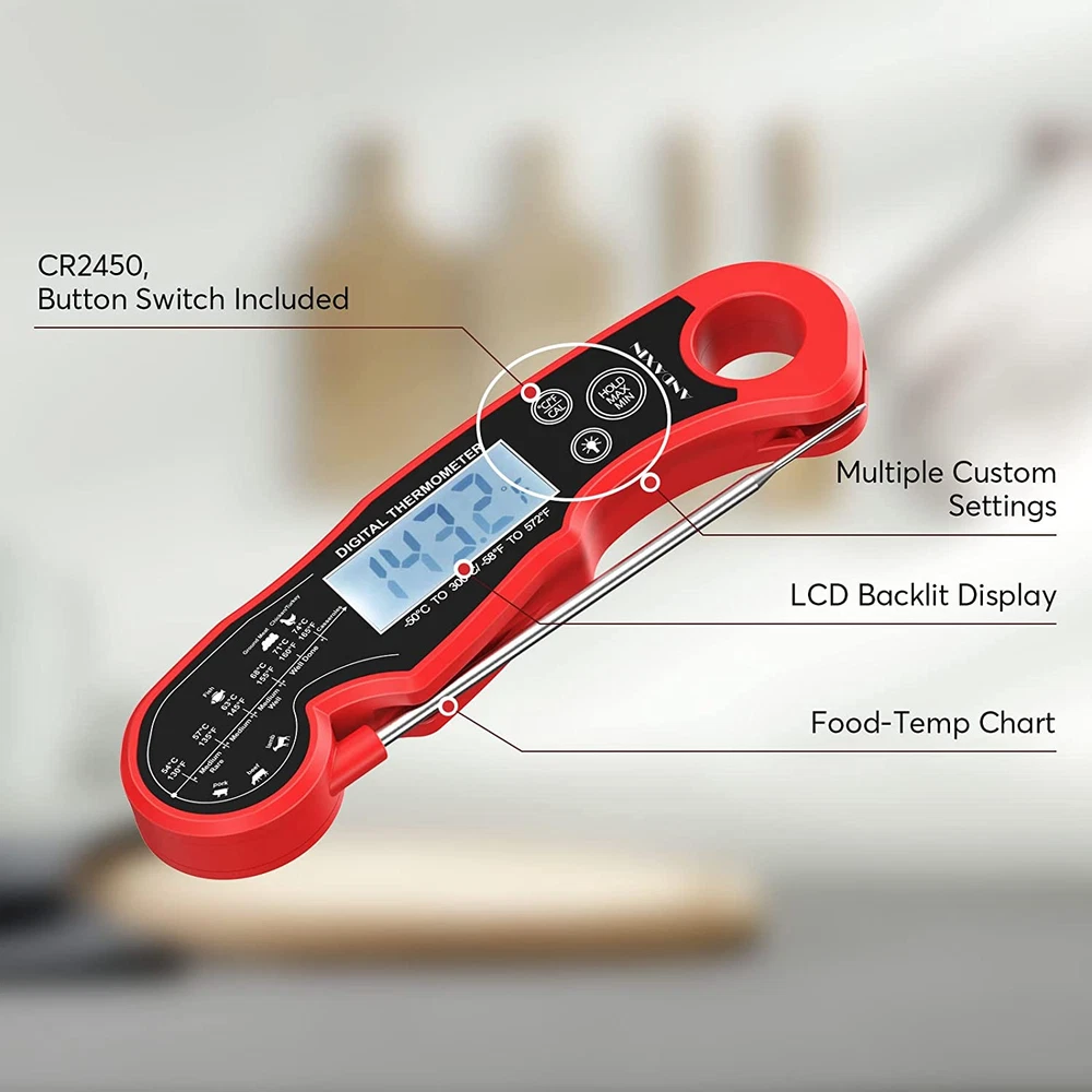 Meat Thermometer Digital for Grilling and Cooking Waterproof Ultra-Fast Instant