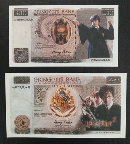 Harry Potter Galleon Bank Notes Paper Bills Lot Of 4 Gringotts Bank harry-potter-galleon-bank-notes-paper-bills-lot-of-4-gringotts-bank