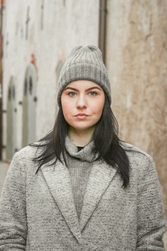 Cuffed Alpaca Beanie Hand Knit Mens 