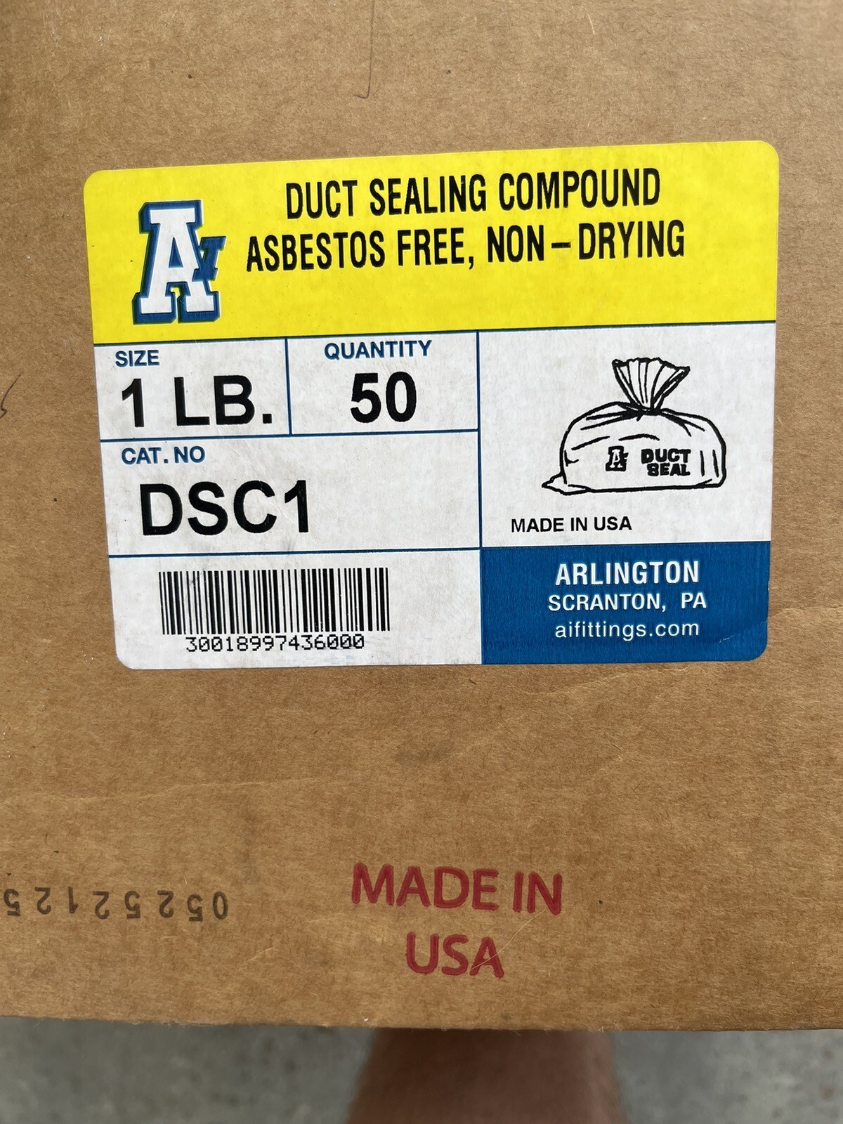 Arlington DSC1 Duct Seal Sealing Compound 1 lb Bag, LOT of 20