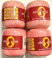 4 pk Mixed SOUTH MAID Cotton Crochet Thread Sz 10 SHADED PINKS French Rose