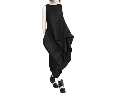 Avant garde black maxi dress. Asymmetrical black dress. | eBay