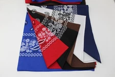 6 Pack XL Bandana Print Scarf Head Wrap Wristband 100%Cotton Big Size27x27