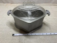 Guardian Service Cookware Hammered Aluminum Domed Glass Lid Triangle Heart VTG