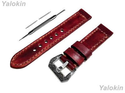 Burgundy Brushed Leather Band Strap for Huawei Watch GT 2 and GT 42mm -B20