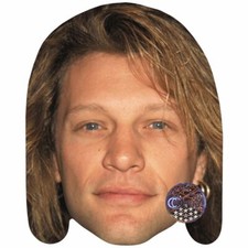 Jon Bon Jovi 80s Celebrity Mask, Flat Card Face