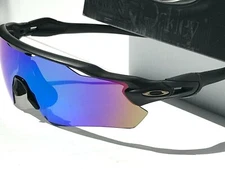 NEW Oakley RADAR EV PATH Matte Black w POLARIZED Galaxy BLUE Lens Sunglass 9208