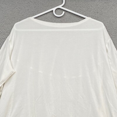 新品 VALLAN Tag-Sleeve U-Neck Mini Long Lululemon Back In Action Top Womens 4 White Oversized Boat