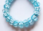 4 Beads Handmade Lampwork Glass Rondelle Beads Blue Color 12mm 4 Beads (#sbn) — photo 2