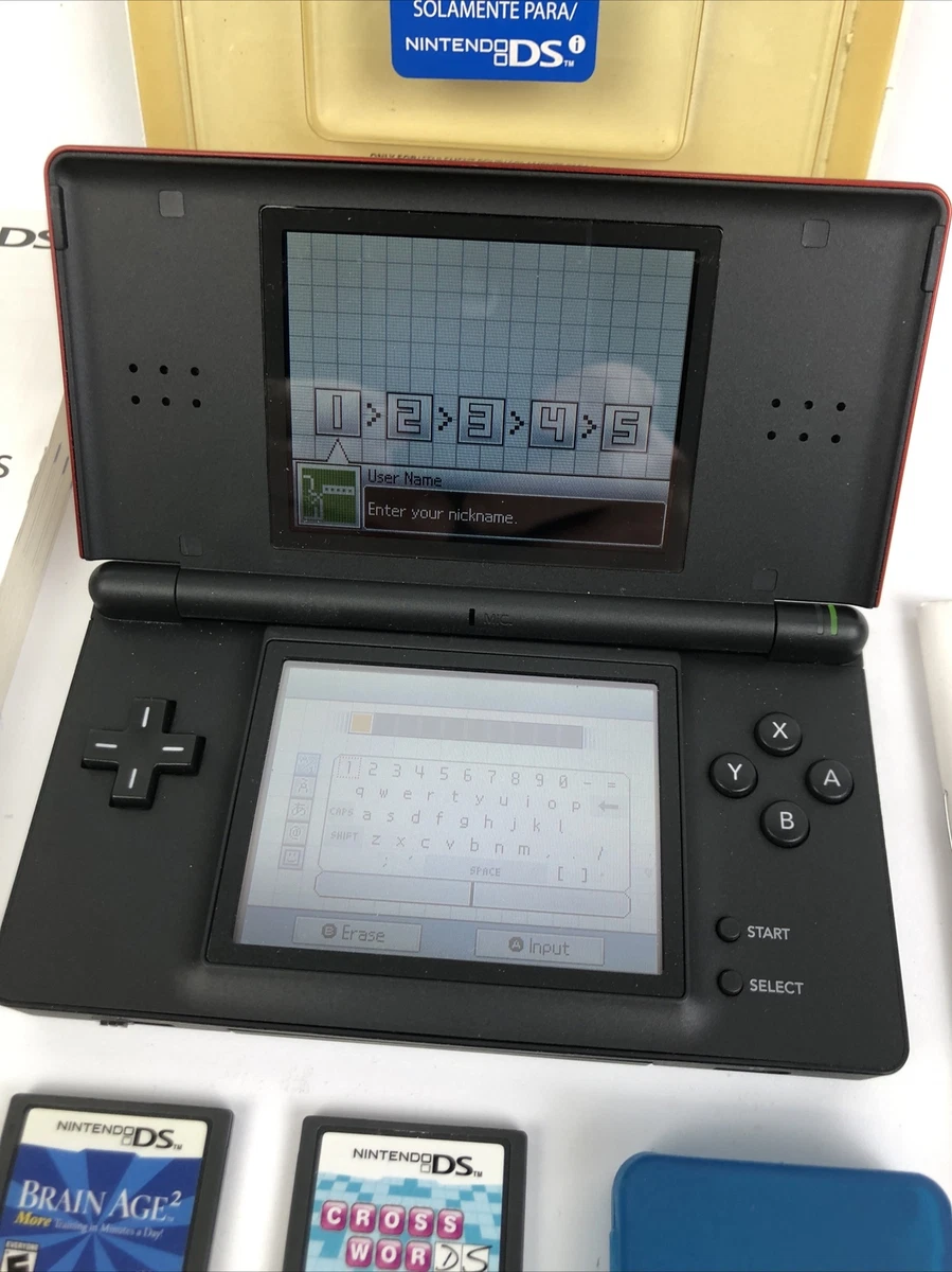 Nintendo DSi Lite Handheld System Burgundy With Charger And Stylus  