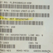 MPS2907AG ON SEMI TRANS PNP 60V 0.6A TO-92 ROHS 140 PIECES