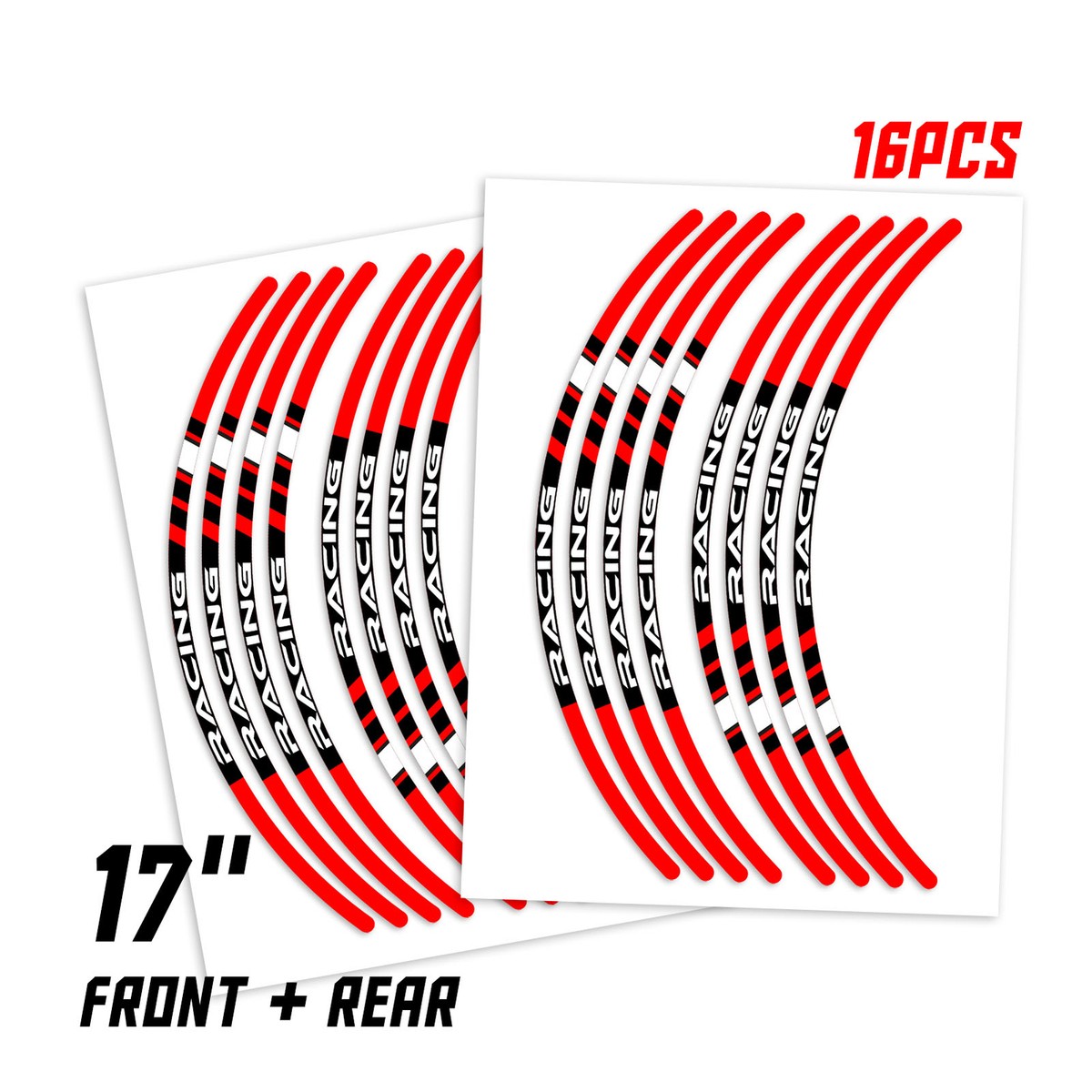P01B For 1995-2021 Kawasaki ZX6R Ninja ZX636 Red 4 Sides Sticker