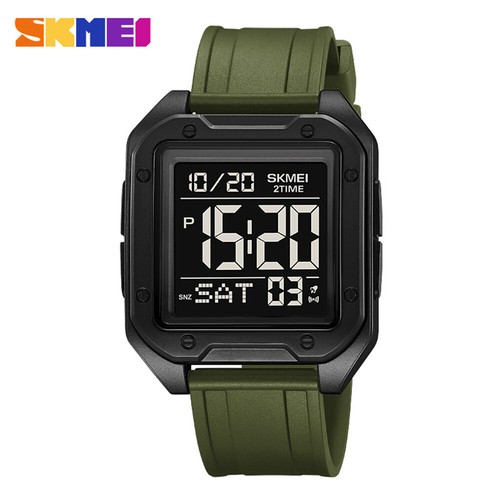 SKMEI Hombre Rectángulo Reloj Pulsera Digital Número Moda Estudiante Reloj Deportivo - Imagen 9 de 34