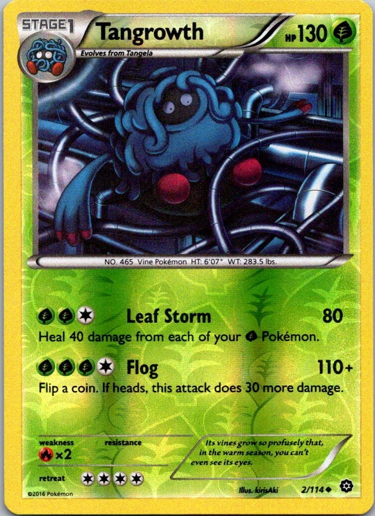 Pokemon Tangrowth - 2/114 - Uncommon Reverse Holo XY: Steam Siege