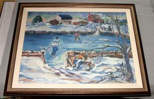 1997 `Ice Time ` Oil On Canvas Replica Saluting Darryl Sittler NHL Career