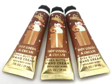 3 BATH & BODY WORKS HOT COCOA & CREAM HAND CREAM 1 FL OZ SHEA BUTTER