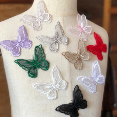 3 Stück Schmetterling Applikation Stickerei Motiv Patch zum Selbermachen Basteln Projekte