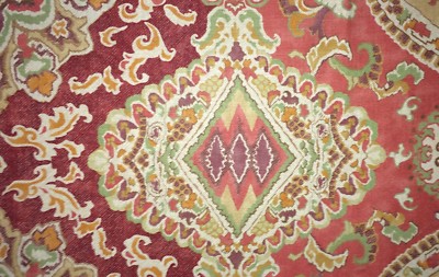 OSBORNE & LITTLE Maroc Berber rust green purple linen nylon printed new remnant