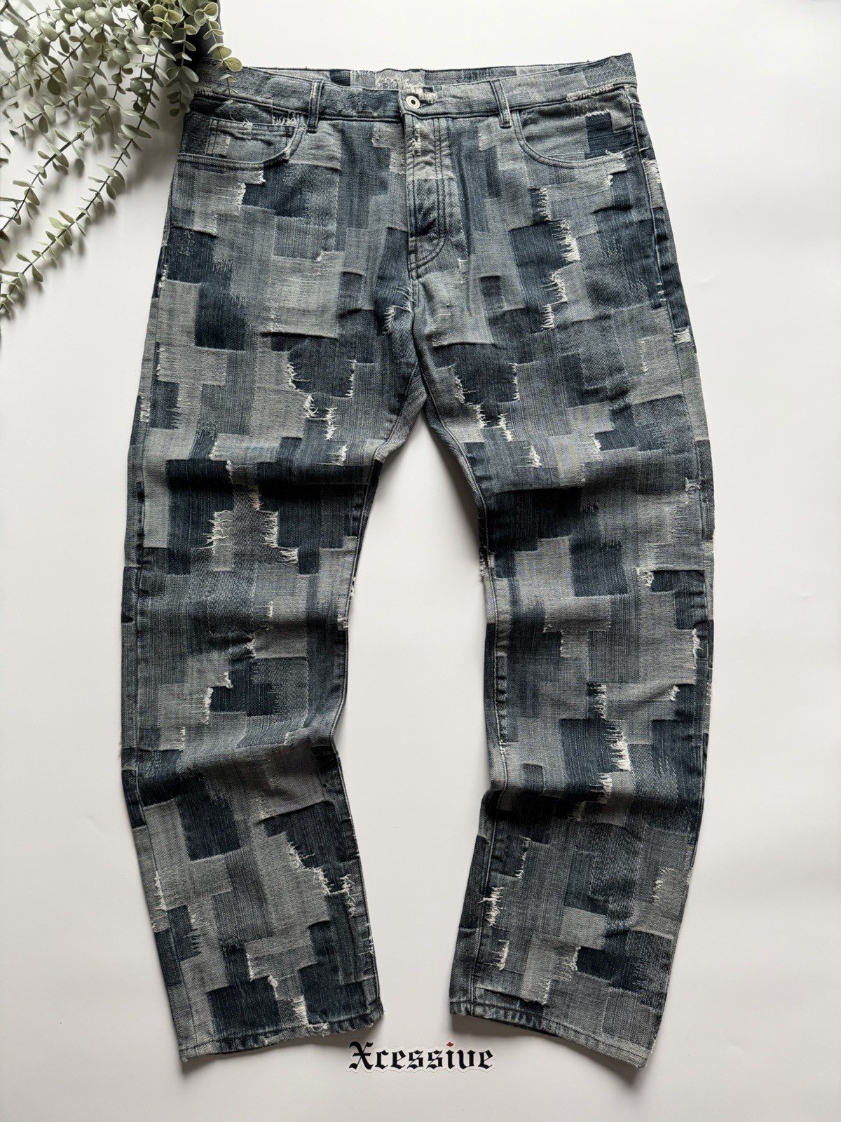 Marcelo Burlon All Over Cross Patchwork Jeans - image 1