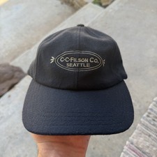 NOS Filson NWT Low Profile Wool Hat Cap Custom Made In USA Blue Strap Back Vtg